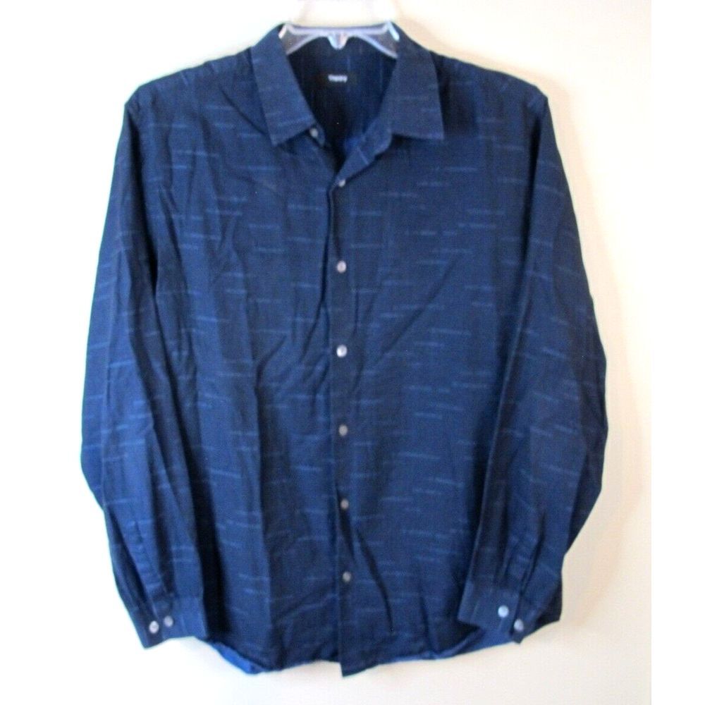 Theory‎ Long Sleeve Button Down Cotton Shirt Men's XL Blue Casual Dress